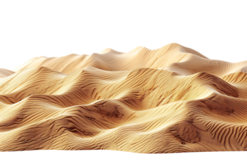 Sand dunes on isolated transparent background