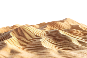 Sand dunes on isolated transparent background