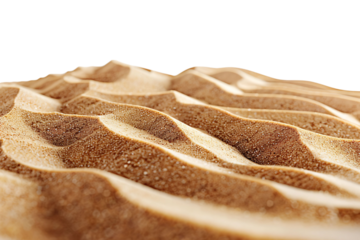 Sand dunes on isolated transparent background