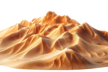 Sand dunes on isolated transparent background
