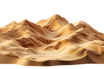 Sand dunes on isolated transparent background
