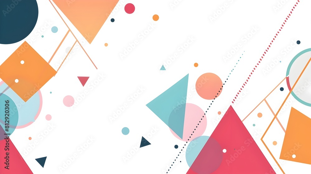 Fototapete bold geometric abstract background with shapes and vibrant colors in minimalist flat design layout f