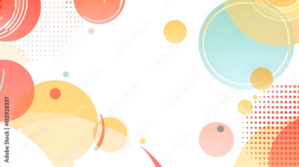 Leinwandbilder Abstract geometric background template with copyspace for rule of third composition in flat design graphic on white background