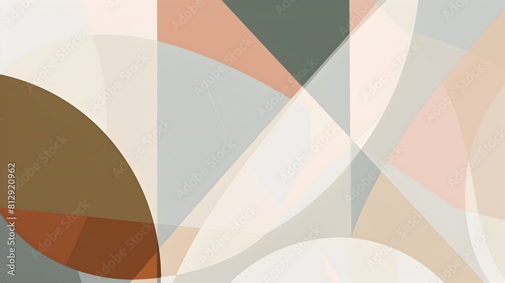 Poster layered geometric shapes in earthy color palette abstract background