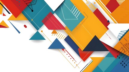 Vibrant Geometric Abstract with Complementary Color Scheme and Overlapping Patterns in Clean Graphic Layout