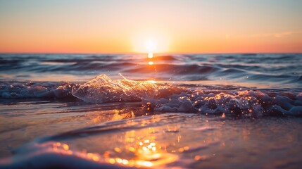 Sunset at the Baltic Sea Beach : Generative AI