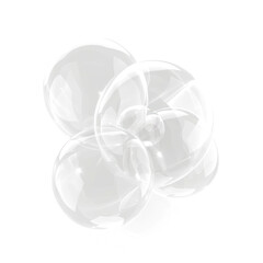 Soap foam bubbles isolated on transparent png.	