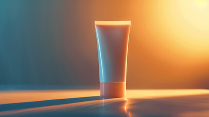 Sun protection lotion spread on skin under powerful majestic light capturing its protective barrier in a detailed hyper-realistic scene with copy space