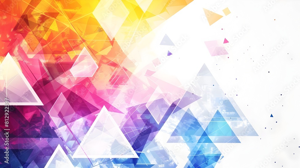 Leinwandbilder vibrant kaleidoscopic abstract geometric background with interlocking triangles and copyspace for gr
