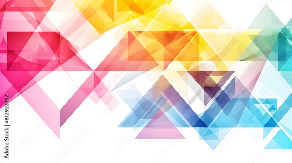 Fototapete vibrant kaleidoscopic geometric abstract background with interlocking triangular mosaic pattern in f
