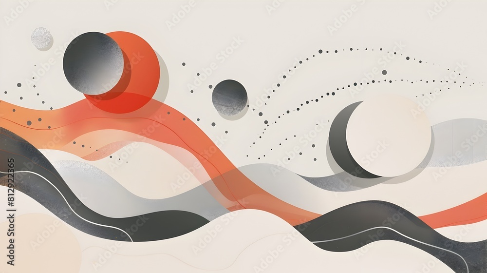 Aufkleber abstract surreal dreamscape with organic shapes subdued palette and dynamic rule of thirds compositi