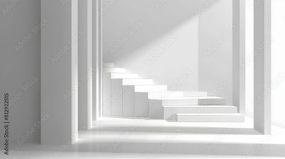 Poster Minimalist Architectural Template with Angular Geometric Forms and Monochrome Aesthetic