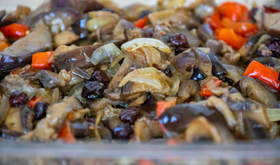 Eggplant appetizer known with eggplant caponata