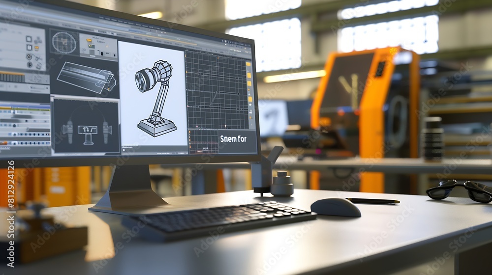 Poster factory office design agency industrial engineers drafting equipment 3d layouts of a heavy industry 