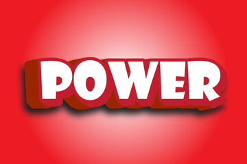 Power 3d style editable text effect use for logo and business brand
