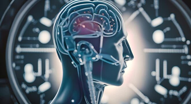 View of a brain hologram.