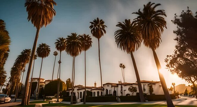 Video of palm trees in California.