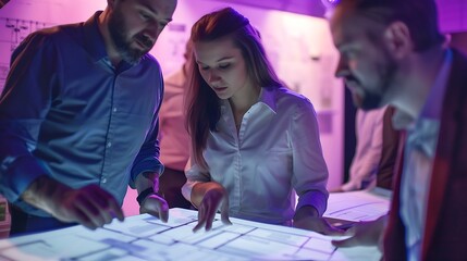 Convention planner discussing the floor plans : Generative AI