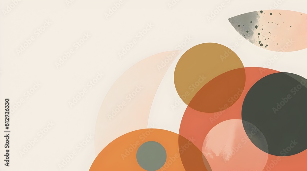 Poster abstract geometric template with earthy tones and ample copyspace for design or artwork
