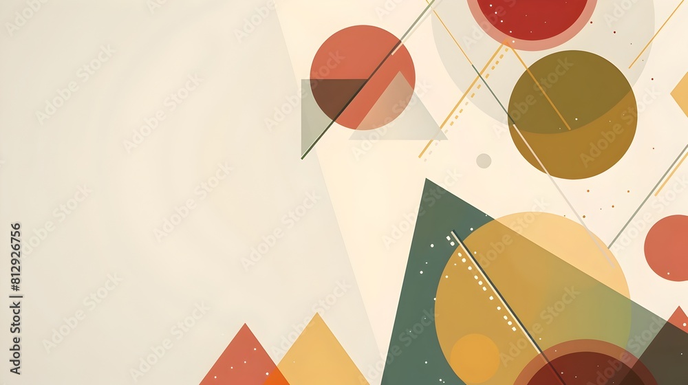 Leinwandbilder overlapping geometric shapes in earthy tones on white backdrop for versatile design template with ge