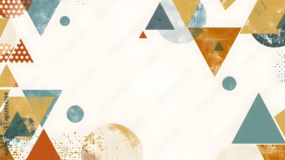 Poster Elegant Geometric Abstract Background with Overlapping Shapes and Earthy Tones for Minimalist Designs and Copyspace
