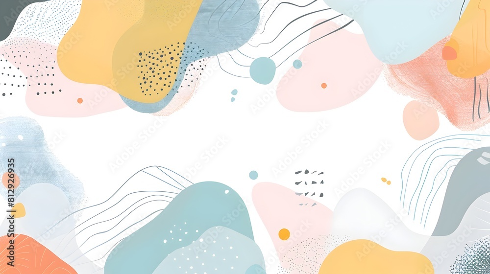 Fototapete Pastel Hued Abstract Geometric Organic Modular Pattern Template for Versatile Application and Copyspace