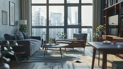 Obraz premium Interior background 3d render, Living room interior