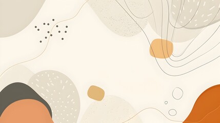 Abstract Geometric Minimalist Template with Flexible Copyspace and Muted Earthy Tones