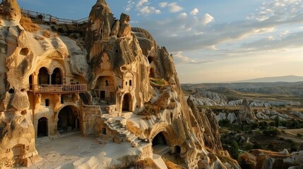 The Goreme Open-Air Museum in Cappadocia Turkey a UNESCO World Heritage site featuring rock-cut churches adorned with frescoes that depict scenes from