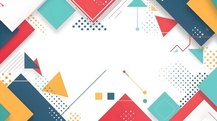 Colorful geometric abstract background with minimalist design elements and copyspace for branding marketing or website use