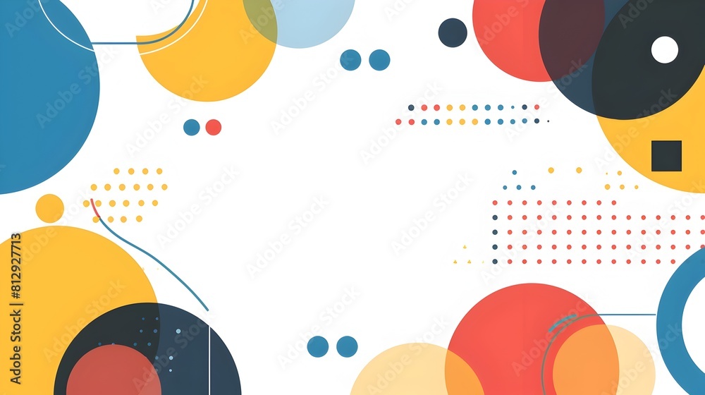 Aufkleber Geometric abstract background with vibrant color palette minimalist template and rule of thirds composition for digital design or technology inspired