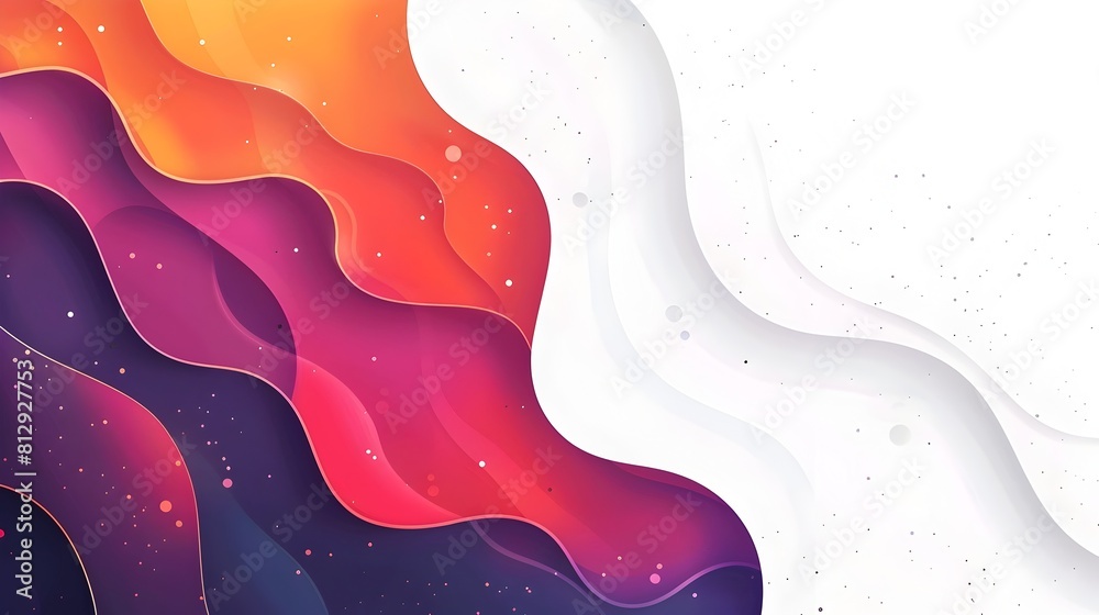 Leinwandbilder Vibrant Abstract Gradient Background with Strategic White Copyspace and Dynamic Rule of Thirds Composition in Refined Flat Design