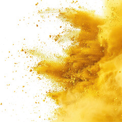 Abstract colored yellow powder, dirt cloud explode smoke cloud, a soft dust explode cloudy on...