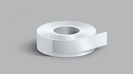 A roll of adhesive tape is featured against a grey background in a vector illustration, highlighting its versatility for diverse projects.
