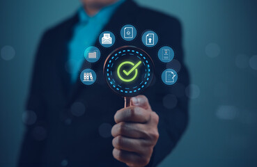 business Approve document guarantee, quality certificate concept