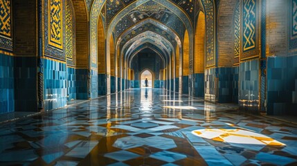 The Shah-i-Zinda necropolis in Samarkand Uzbekistan a stunning avenue of mausoleums that features...