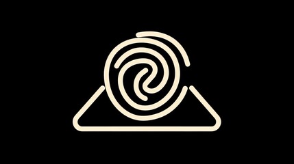 A simple vector illustration showcases a line icon of rolled fabric, presenting a basic representation of this material.