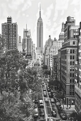 Sketch view of New York City.