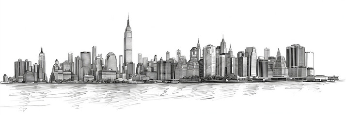 Obraz premium Sketch view of New York City.