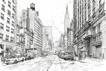 Sketch view of New York City.