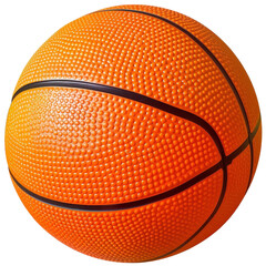 Fototapeta premium Basketball, vibrant orange, textured surface detail, isolated on a white background, perfect for die cut PNG style