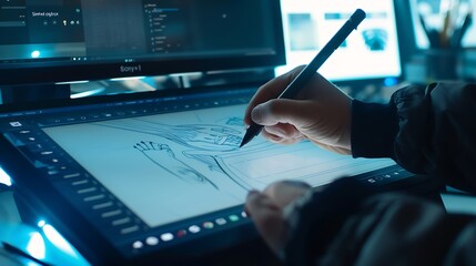 Designers drawing website ux app development User experience concept : Generative AI