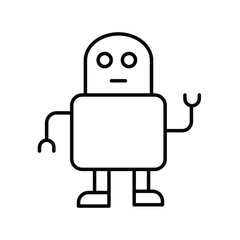space robot  with white background vector stock illustration