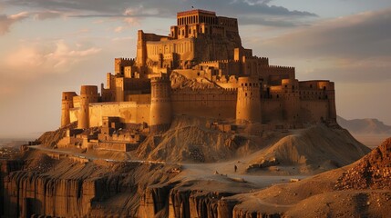 The Citadel of Bam in Iran an enormous mud-brick fortress dating back to the Achaemenid Empire largely reconstructed after earthquake damage showcasin