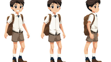 Japanese teenage schoolboy in typical uniform weari