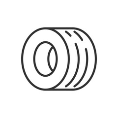 A race car tyre, linear icon. Line with editable stroke