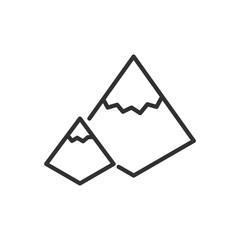Mountains, isometric style, linear icon. Line with editable stroke