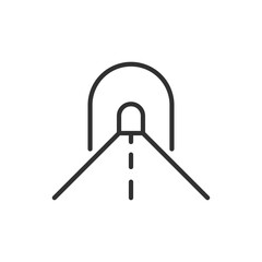 Road to tunnel, linear icon. Line with editable stroke