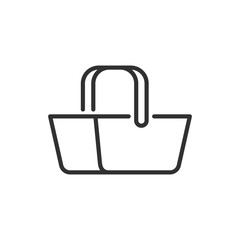 Shopping basket, linear icon. Line with editable stroke