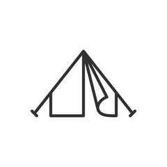 Tent, linear icon. Line with editable stroke
